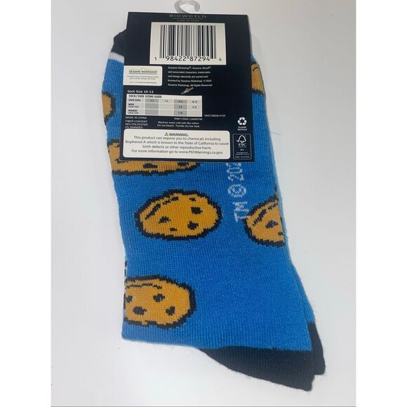 Sesame Street Cookie Monster Blue Crew Socks Unisex Size 10-13 - Picture 3 of 3